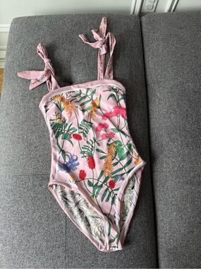 Reversible Pink Floral One Piece Swimsuit